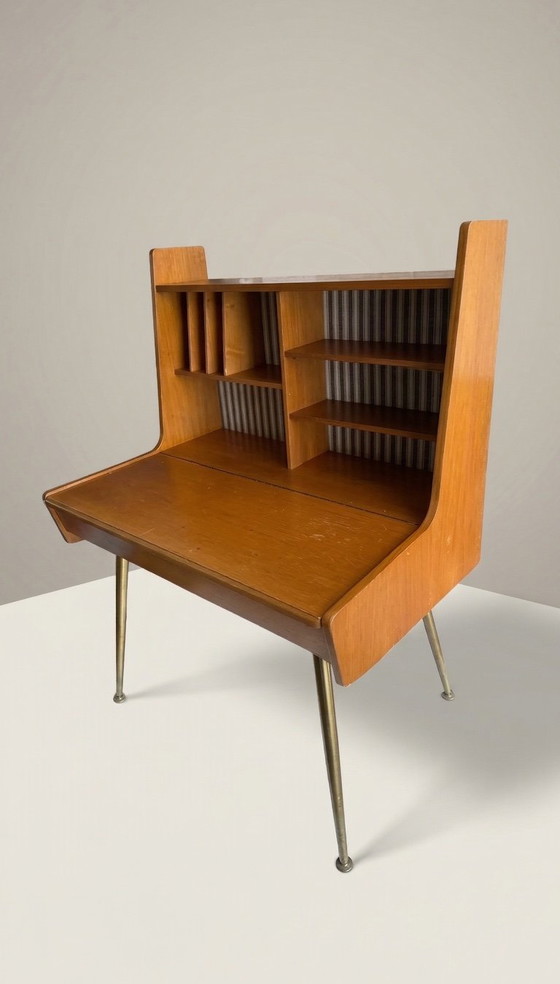 Image 1 of Coiffeuse/bureau avec miroir, style années 50/60 – Jese Möbel – Allemagne