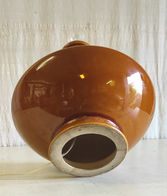 Image 1 of Enamelled ceramic lamp base - mid-20th century