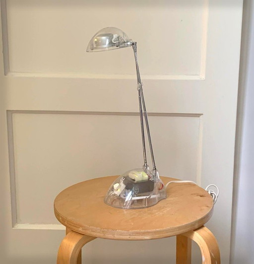 intage transparent desk lamp – telescopic adjustable (Massive, 80s–90s