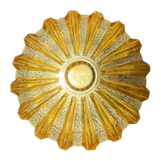 Image 1 of Deckenleuchte (oder Wandleuchte) mit gepresstem Glas - Wandleuchter - Midcentury Modern