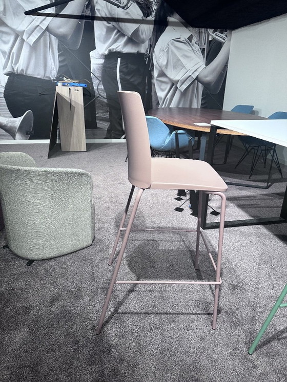 Image 1 of 2 pink bar stools