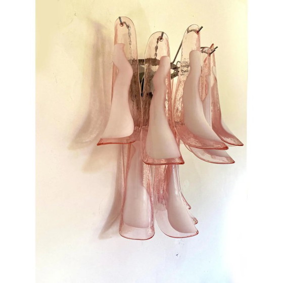 Image 1 of Coppia di applique da parete Selle in vetro di Murano rosa cipria
