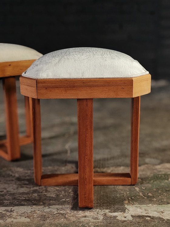 Image 1 of Pair of italian Art Deco stools from 1920s