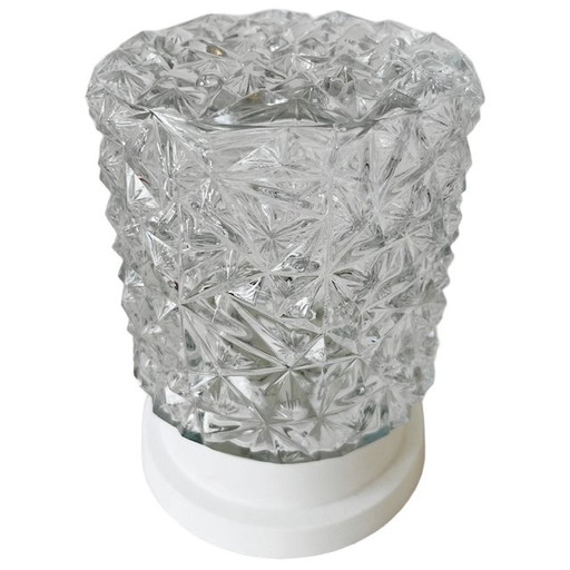 Plafonnier vintage Corodex verre cristal 1960s
