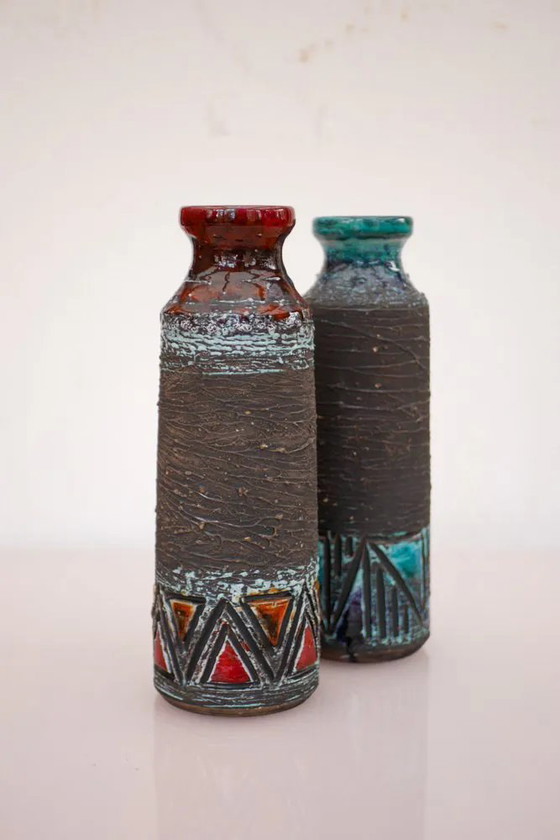 Image 1 of Vases en céramique scandinave moderne du milieu du siècle, de Tilgmans, Suède, lot de 2