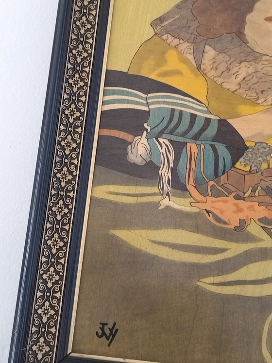 Quadro Vintage Pirografia e Pittura su Legno – Arte, Wood (photo 9 of 10)