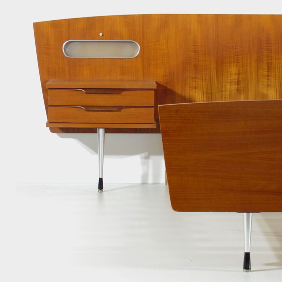 Image 1 of Letto matrimoniale vintage in teak con comodini, anni '60