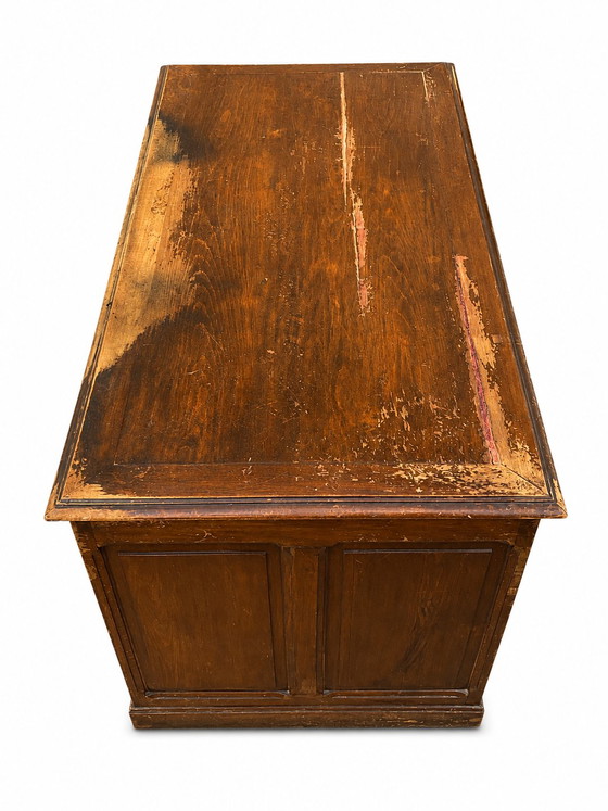 Oak Pedestal Desk with Drawer – Wood (photo 5 of 6)
