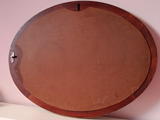 Image 1 of Miroir ovale cadre doré