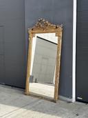 Antique Napoléon III pediment mirror – gilded wood – approx. 1870 – 215 cm