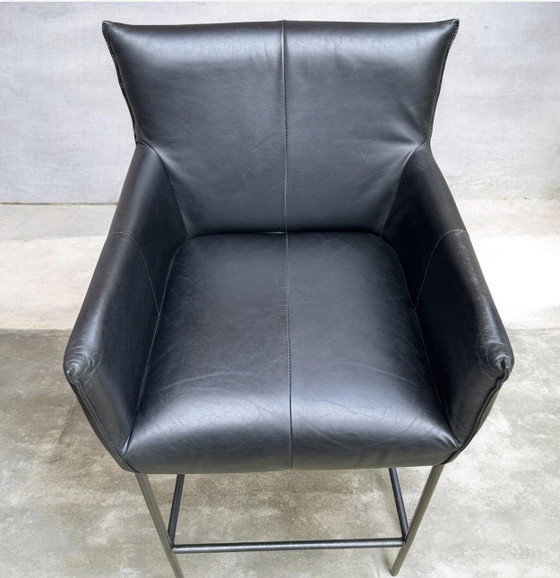 Tabourets de bar Jess Design "Forward" | Set de 3 | Cuir Noir | Excellent État! – Leather, Metal (photo 7 of 15)