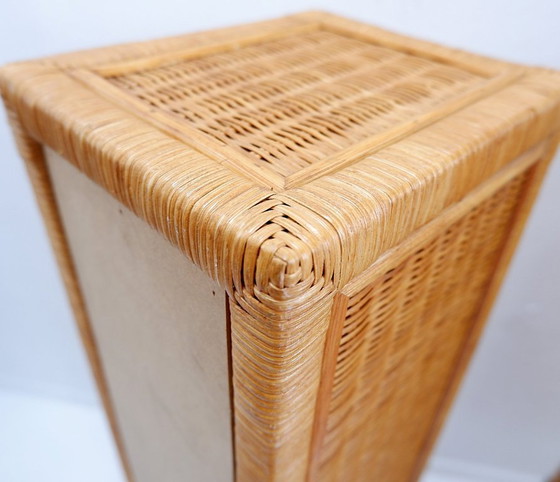 Image 1 of Pair of small vintage wicker chests of drawers with five drawers