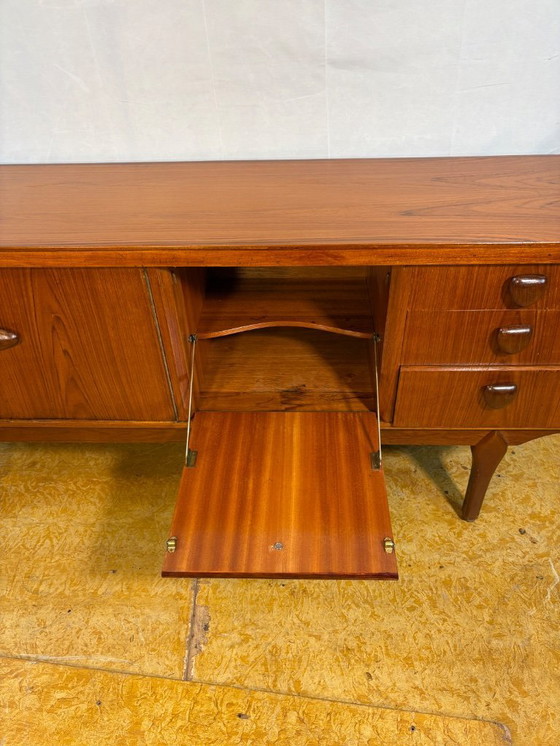 Image 1 of Mid-Century Retro Vintage Teak Sideboard by Jentique 1960s  Iconic Wooden Handles • Cocktail Cabinet • British Design Classic  A