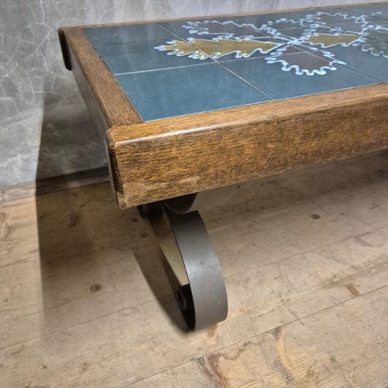 Image 1 of Tavolino da caffè vintage con piano in piastrelle, anni '70, Europa