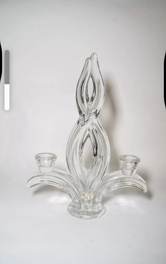 Image 1 of Coppia di candelabri in cristallo Vannes degli anni '60