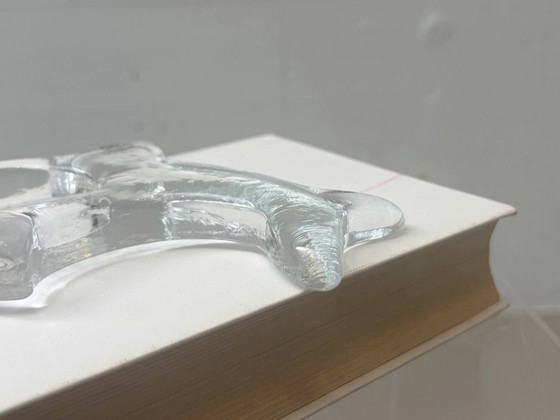 Image 1 of Glasi Hergiswil Kerzenhalter aus massivem Glas, Schweiz, 1960er–1970er Jahre