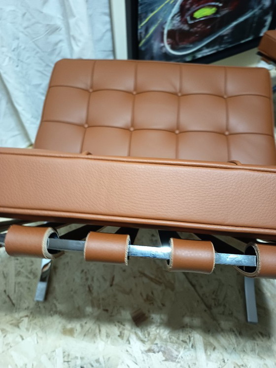 Image 1 of Sillones KNOLL Studio Barcelona (NUEVA Serie 2026) en piel natural (color coñac)