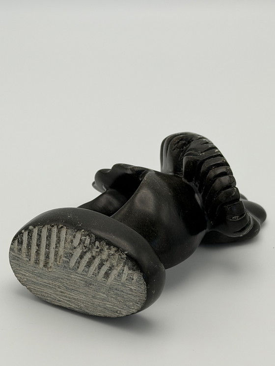 Image 1 of Éléphant en stéatite vintage – sculpté à la main – Statue africaine