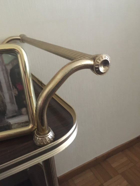 Image 1 of messing dienwagen met formica blad - Italiaanse stijl