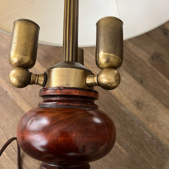 Set di 2 lampade vintage, Lampade da tavolo, Tessile, Legno, Beige (foto 5 di 15)