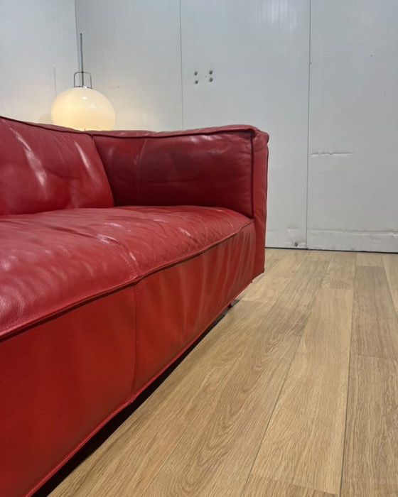 As Good As New Gelderland 6400 3-Seater Red Leather + WARRANTY, 3-5 seaters (photo 7 of 10)