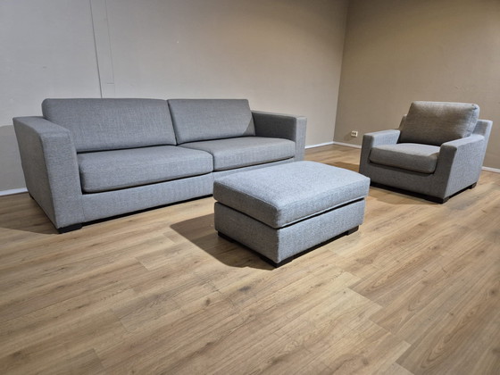 Image 1 of BW - Complete seating area - 3 seater Sofa - Armchair - Hocker-ZGANs