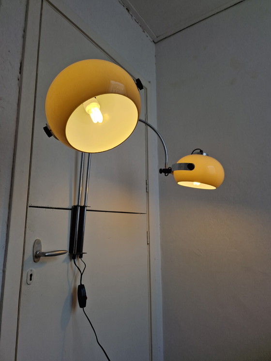 Image 1 of Vintage Dijkstra mushroom wall lamp 2 arches chrome