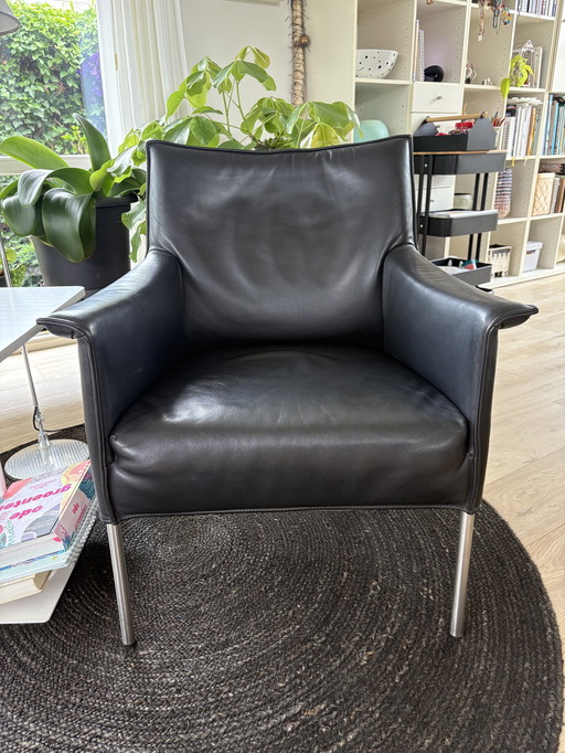 Ontwerp op Voorraad fauteuil Limec zwart leder