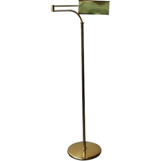 Lese-Stehlampe aus vergoldetem Messing, Frankreich 1970