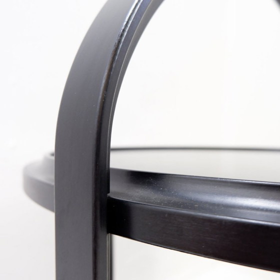 Image 1 of Chariot à boissons en bois de style milieu du XXe siècle avec une finition ébonisée 