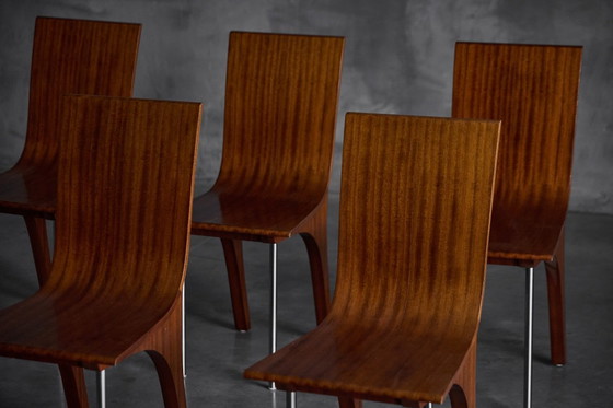 Image 1 of Chaises de salle à manger postmodernes en noyer, Italie, années 1980