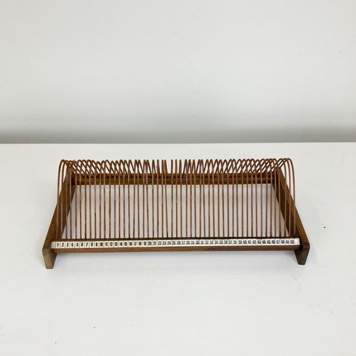 Porte-disques, cadre en bois, années 1950