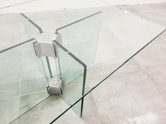 Image 1 of Vintage glazen salontafel toegeschreven aan Peter Ghyczy, 1970