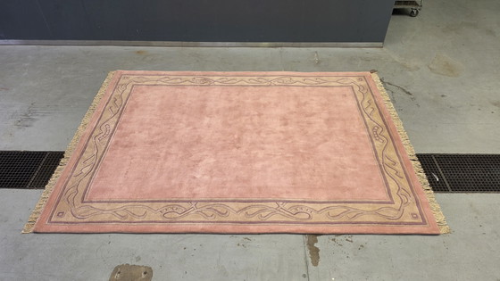 Image 1 of Tappeto orientale moderno e contemporaneo in lana, fatto a mano, colore rosa, dimensioni 252x345 cm.