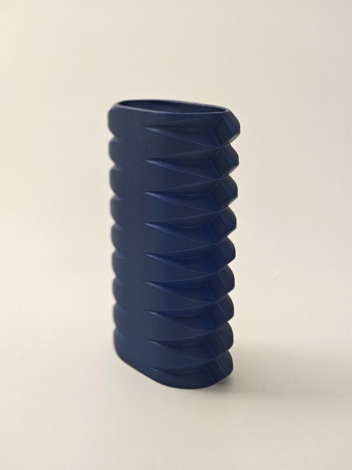 Jan Van Der Vaart – Vase en céramique bleue – Design hollandais – Vintage – vazen, Ceramic