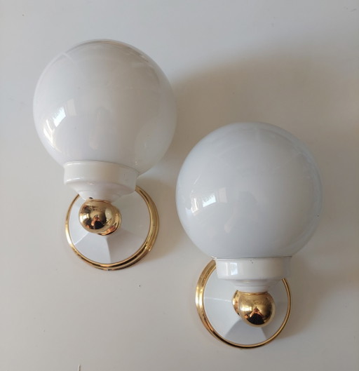 Paar Wandleuchten im französischen Bauhaus- und Art-Deco-Stil