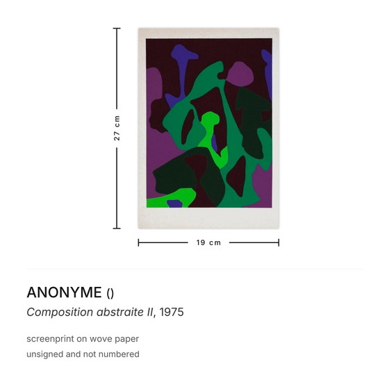 Image 1 of ANONYME Composición abstraite II serigrafía 1975