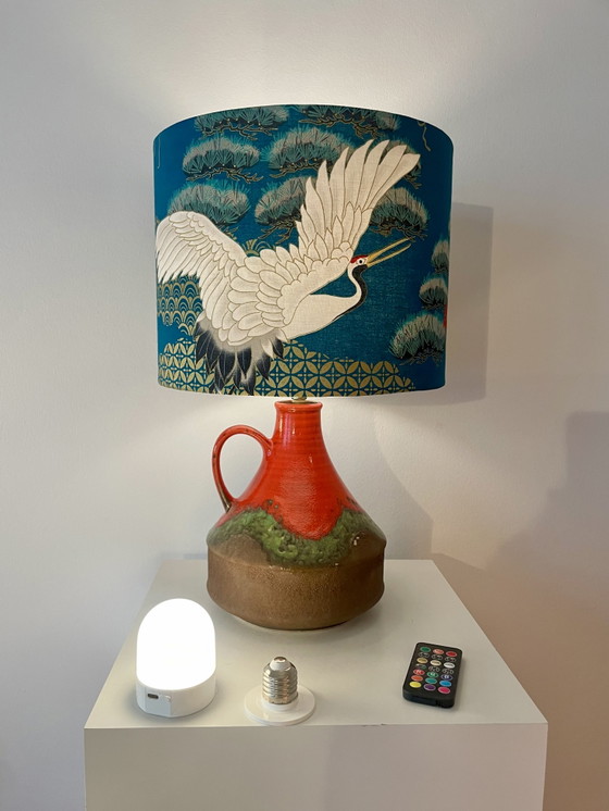 Image 1 of Upcycled Fat Lava lamp with Japanese shade