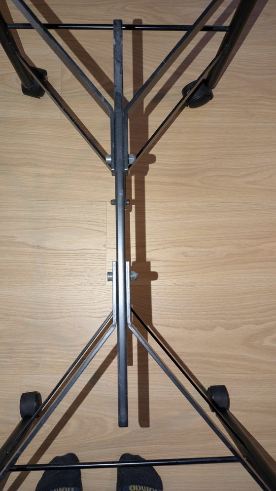 Image 1 of beautiful sleek TV table design black metal 90s