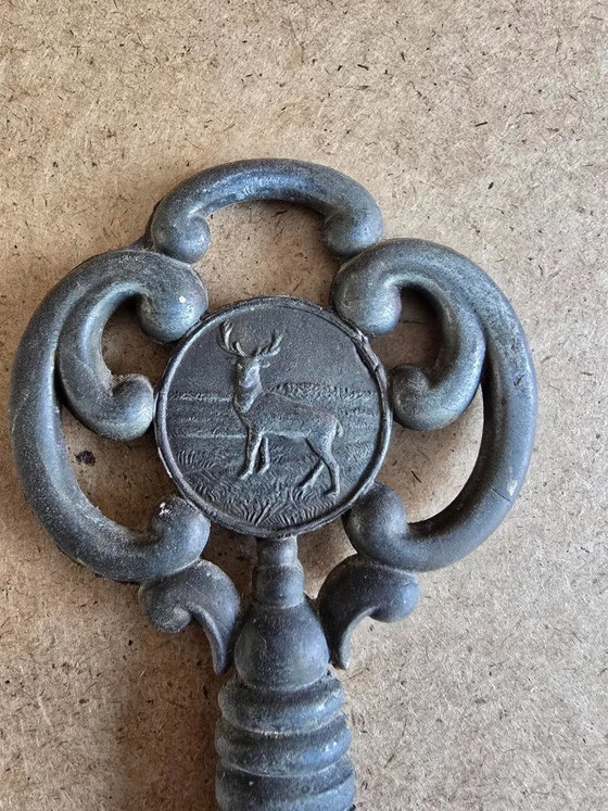 Image 1 of Old key thermometer with deer