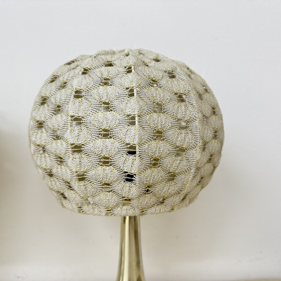 Image 1 of Set of 2 Aro leuchte table lamps with fabric shade , 1970s