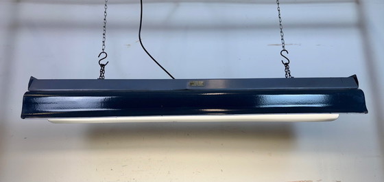 Image 1 of Lampadario industriale a sospensione in smalto grigio di Elektrosvit, anni '60