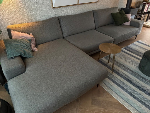 Grote hoekbank 363x170cm in warme grijze bekleding