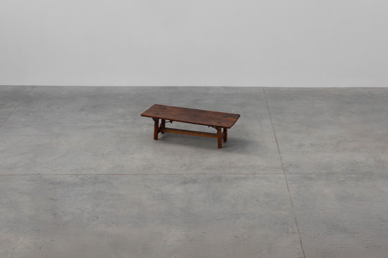 Image 1 of Tavolino brutalista spagnolo del XVII secolo in legno e ferro battuto