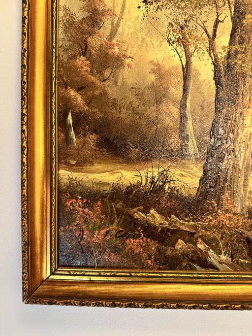Classic oil painting with gilded frame - 67 x 58 cm - signed I. Copia