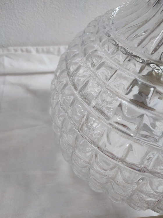 Image 1 of Crystal glass pendant bulb ceiling lamp Peill & Putzler 1960