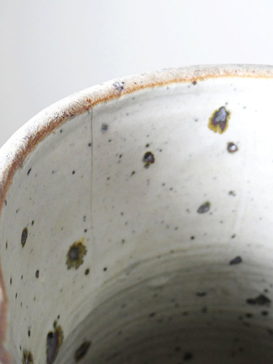 Grote antieke gepyritiseerde Puisaye aardewerken kan, eind 19e eeuw – Ancien, Decoratieve objecten, Ceramic (photo 11 of 14)