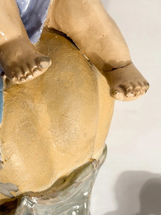 Keramik-Wandregal aus dem 19. Jahrhundert mit Putto und Muschel – Dekorative Objekte, Ceramic (photo 9 of 17)