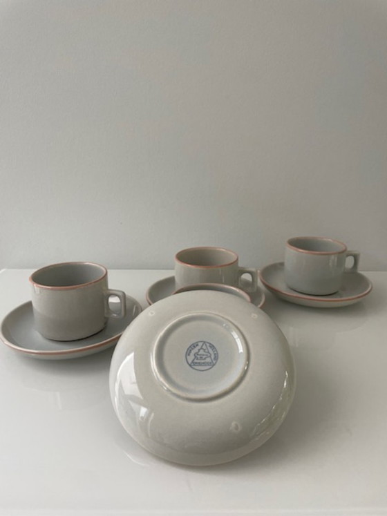 Image 1 of 4x tazas y platillos de diseño holandés Driehoek Huizen