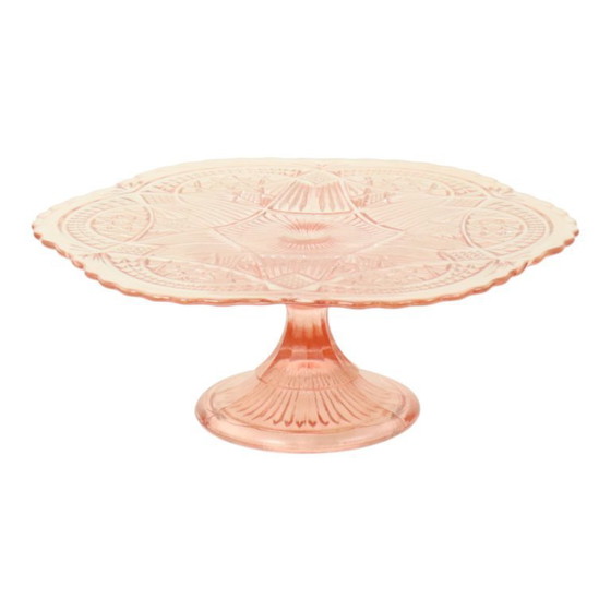 Image 1 of Art Deco Roze Taartschaal Standaard
